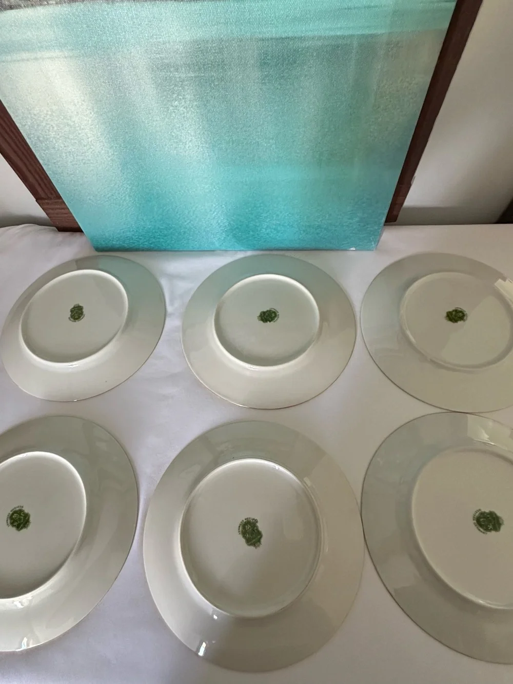 Porcelain Fruit Dessert Plates with Gold Rim - White (Set) 6